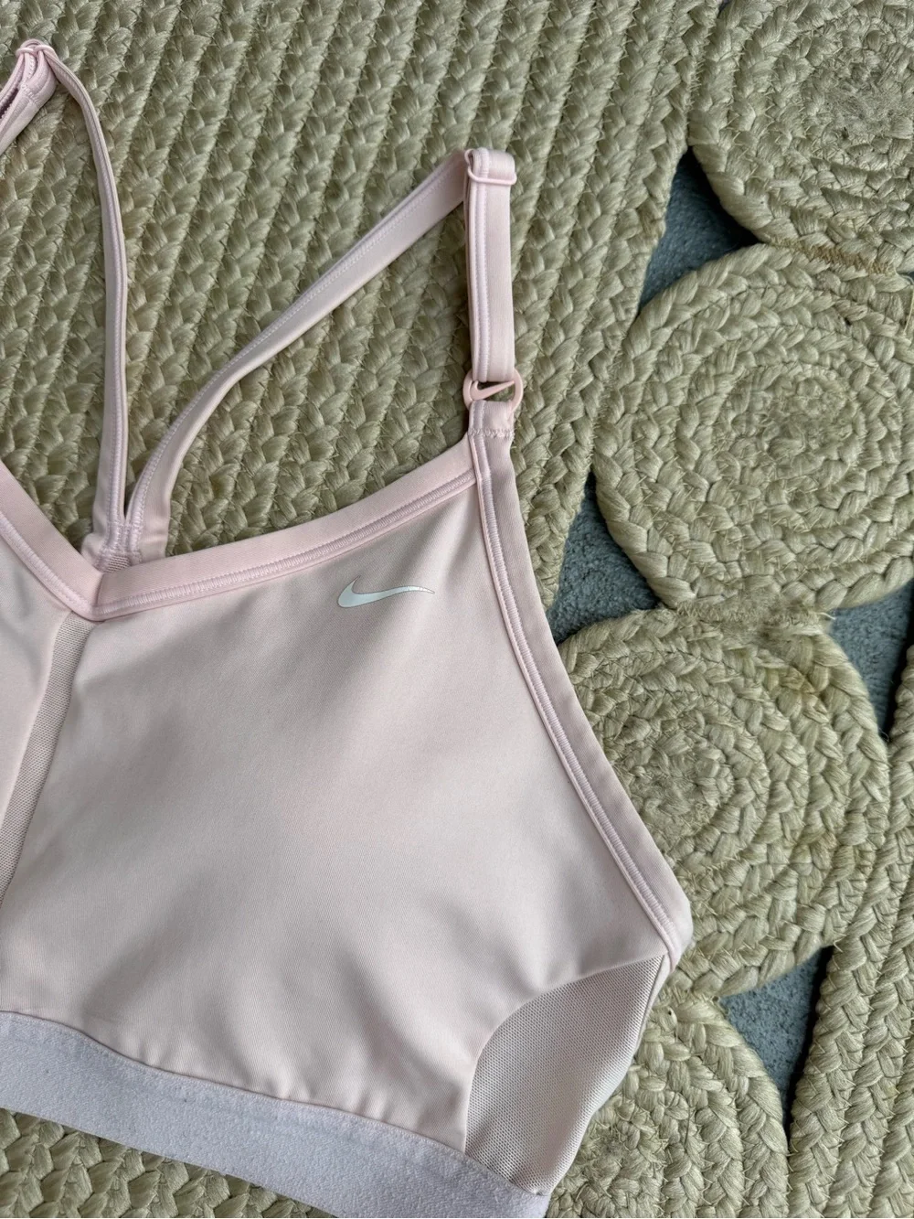 Nike Pale Pink Dri-FIT Adjustable Straps Sports Bra Size XL
